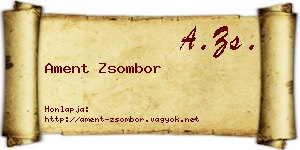 Ament Zsombor névjegykártya